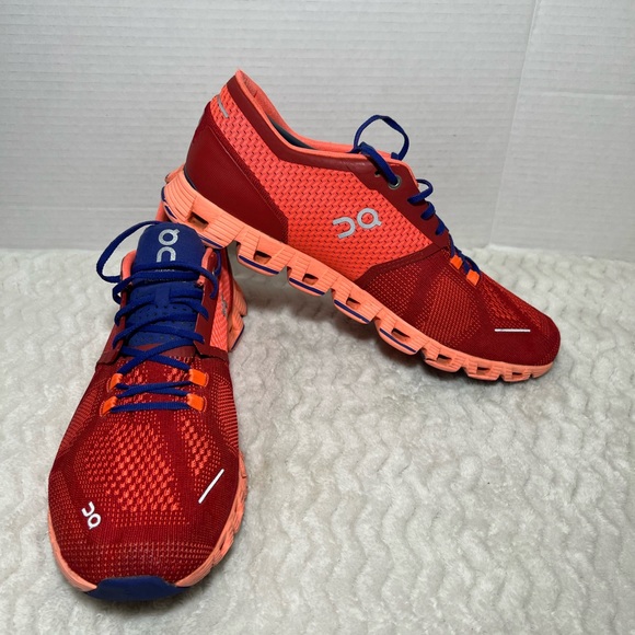 On Cloud X Women's Size 11 Swiss Engineering Red /Flash /Blue Running Gym Shoes - Picture 6 of 12